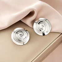 1 Pair Retro Classic Style Geometric Irregular Plating Titanium Steel Ear Studs sku image 13