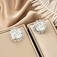1 Pair Retro Classic Style Geometric Irregular Plating Titanium Steel Ear Studs sku image 17