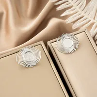 1 Pair Retro Classic Style Geometric Irregular Plating Titanium Steel Ear Studs sku image 21