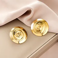 1 Pair Retro Classic Style Geometric Irregular Plating Titanium Steel Ear Studs sku image 49