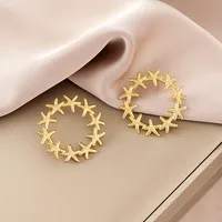 1 Pair Retro Classic Style Geometric Irregular Plating Titanium Steel Ear Studs sku image 51