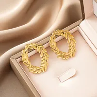 1 Pair Retro Classic Style Geometric Irregular Plating Titanium Steel Ear Studs sku image 55