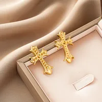 1 Pair Retro Classic Style Geometric Irregular Plating Titanium Steel Ear Studs sku image 72