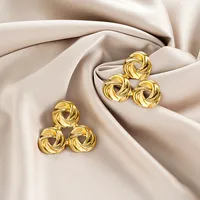 1 Pair Retro Classic Style Geometric Irregular Plating Titanium Steel Ear Studs sku image 68