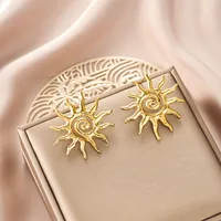 1 Pair Retro Classic Style Geometric Irregular Plating Titanium Steel Ear Studs sku image 45
