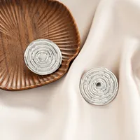 1 Pair Retro Classic Style Geometric Irregular Plating Titanium Steel Ear Studs sku image 31