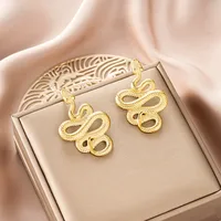 1 Pair Retro Classic Style Geometric Irregular Plating Titanium Steel Ear Studs sku image 48