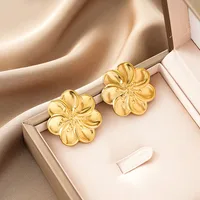 1 Pair Retro Classic Style Geometric Irregular Plating Titanium Steel Ear Studs sku image 54