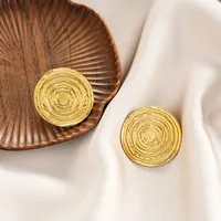 1 Pair Retro Classic Style Geometric Irregular Plating Titanium Steel Ear Studs sku image 67