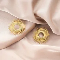 1 Pair Retro Classic Style Geometric Irregular Plating Titanium Steel Ear Studs sku image 71