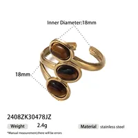 Retro Classic Style Geometric Heart Shape 304 Stainless Steel Plating Women's Open Rings main image 2