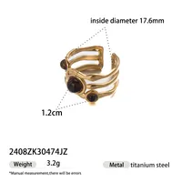 Retro Classic Style Geometric Heart Shape 304 Stainless Steel Plating Women's Open Rings sku image 6
