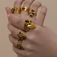 Retro Classic Style Geometric Heart Shape 304 Stainless Steel Plating Women's Open Rings main image 5