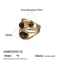 Retro Classic Style Geometric Heart Shape 304 Stainless Steel Plating Women's Open Rings sku image 3