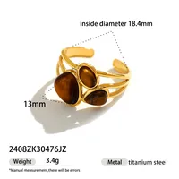 Retro Classic Style Geometric Heart Shape 304 Stainless Steel Plating Women's Open Rings sku image 7