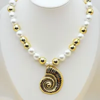 Elegant Vintage Style Starfish Conch Heart Shape 304 Stainless Steel CCB Imitation Pearl Women's Multi Charms Necklace main image 9