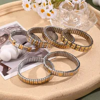 Casual Modern Style Artistic Triangle Heart Shape Simple 304 Stainless Steel Handmade Polishing Plating 18K Gold Plated Women's Bracelets main image 2