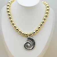 Elegant Vintage Style Starfish Conch Heart Shape 304 Stainless Steel CCB Imitation Pearl Women's Multi Charms Necklace sku image 1