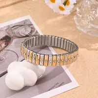 Casual Modern Style Artistic Pentagram Heart Shape Simple 304 Stainless Steel Handmade Polishing Plating Rhinestones Shell 18K Gold Plated Women's Bracelets main image 7