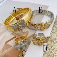 Classic Style Solid Color Bee Copper Plating Inlay Zircon 18K Gold Plated Women's Jewelry Set sku image 4