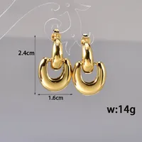 1 Pair Simple Style Solid Color 304 Stainless Steel 18K Gold Plated Ear Studs main image 2