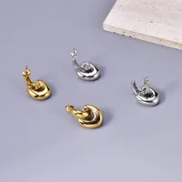 1 Pair Simple Style Solid Color 304 Stainless Steel 18K Gold Plated Ear Studs main image 3