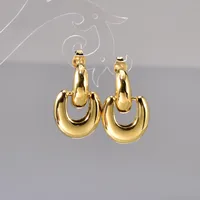 1 Pair Simple Style Solid Color 304 Stainless Steel 18K Gold Plated Ear Studs sku image 1