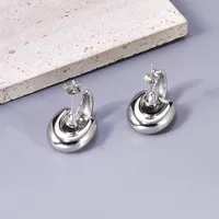 1 Pair Simple Style Solid Color 304 Stainless Steel 18K Gold Plated Ear Studs main image 4