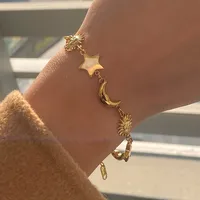 Vacation Simple Style Classic Style Sun Star Moon 316 Stainless Steel  Women's Bracelets main image 3