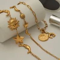 Vacation Simple Style Classic Style Sun Star Moon 316 Stainless Steel  Women's Bracelets main image 5