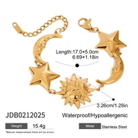 Vacation Simple Style Classic Style Sun Star Moon 316 Stainless Steel  Women's Bracelets sku image 2