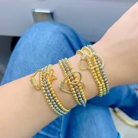 Casual Vacation Red Heart Copper Polishing Mixed Metal Plating Zircon 18K Gold Plated White Gold Plated Women's Bracelets main image 1