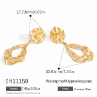 1 Pair Vintage Style Classic Style Geometric Heart Shape Dragonfly 304 Stainless Steel Drop Earrings Ear Studs sku image 4