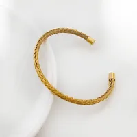 Vacation Classic Style Solid Color Titanium Steel Polishing Women's Bangle sku image 1
