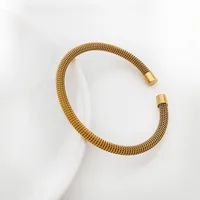 Vacation Classic Style Solid Color Titanium Steel Polishing Women's Bangle sku image 10