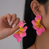 1 Pair Sweet Flower Plating Alloy Ear Studs sku image 2