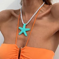 Vacation Classic Style Starfish Alloy Rope Plating Women's Earrings Necklace sku image 5