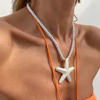 Vacation Classic Style Starfish Alloy Rope Plating Women's Earrings Necklace sku image 3