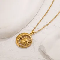 Retro Sun 304 Stainless Steel Plating Women's Pendant Necklace main image 2