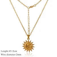 Retro Sun 304 Stainless Steel Plating Women's Pendant Necklace sku image 3