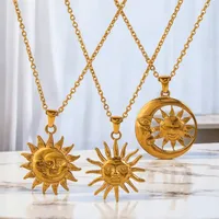 Retro Sun 304 Stainless Steel Plating Women's Pendant Necklace main image 1