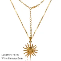 Retro Sun 304 Stainless Steel Plating Women's Pendant Necklace sku image 1