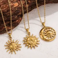 Retro Sun 304 Stainless Steel Plating Women's Pendant Necklace main image 4
