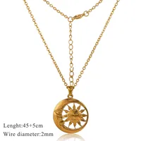 Retro Sun 304 Stainless Steel Plating Women's Pendant Necklace sku image 2