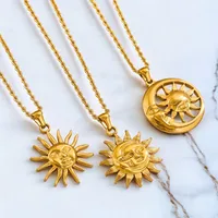 Retro Sun 304 Stainless Steel Plating Women's Pendant Necklace main image 5