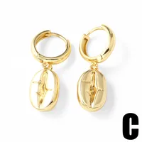 1 Pair Simple Style Solid Color Plating Copper Drop Earrings sku image 1