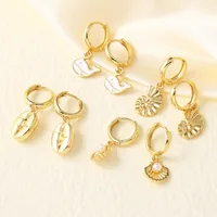 1 Pair Simple Style Solid Color Plating Copper Drop Earrings main image 4