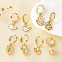 1 Pair Simple Style Solid Color Plating Copper Drop Earrings main image 1