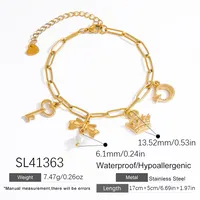 Elegant Classic Style Starfish Pearl Fish 304 Stainless Steel Women's Multi Charms Bracelet main image 2
