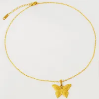 Retro Simple Style Butterfly 304 Stainless Steel Plating 18K Gold Plated Unisex Pendant Necklace main image 3